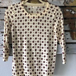 jcrew factory: three-quarter cream sweater